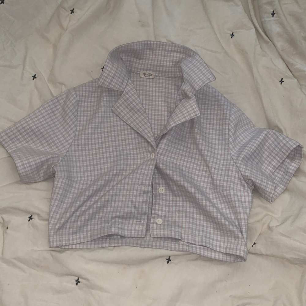Brandy cropped button up